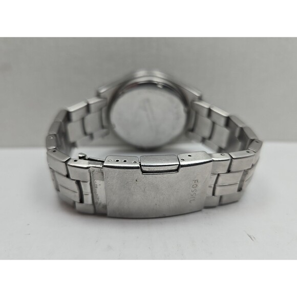 Fossil BQ-9404 Red Black Dial Day Date Watch Stainless Steel 10 ATM New Battery - Picture 8 of 11